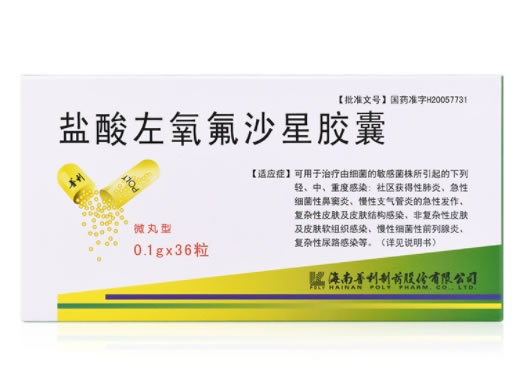 盐酸左氧氟沙星胶囊招商代理 0.1g*36粒 海南普利制药