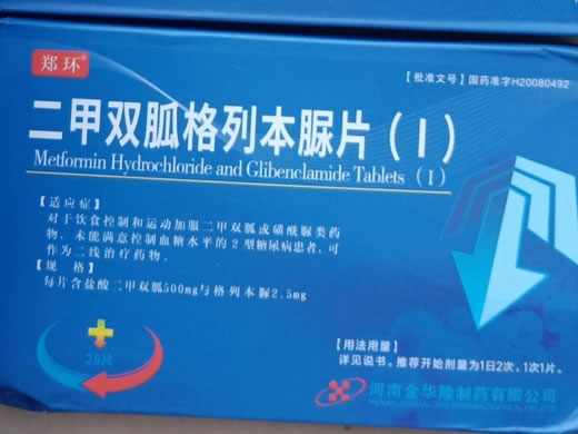 郑环二甲双胍格列本脲片(Ⅰ)招商代理 28片