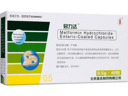 君力达盐酸二甲双胍肠溶胶囊招商代理 0.5g*48粒