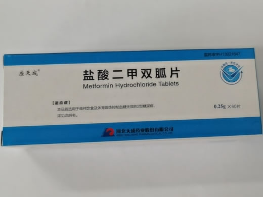 应天成盐酸二甲双胍片招商代理 应天成 60片 盒装