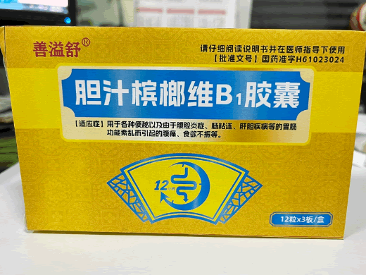 善溢舒胆汁槟榔维B1胶囊招商代理 36粒
