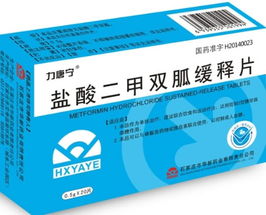 盐酸二甲双胍缓释片招商代理 20片 华新药业