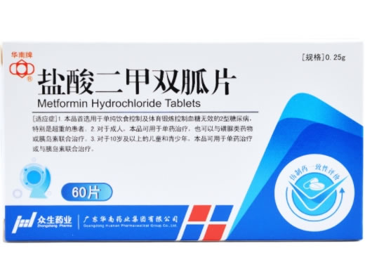 华南牌盐酸二甲双胍片招商代理 60片