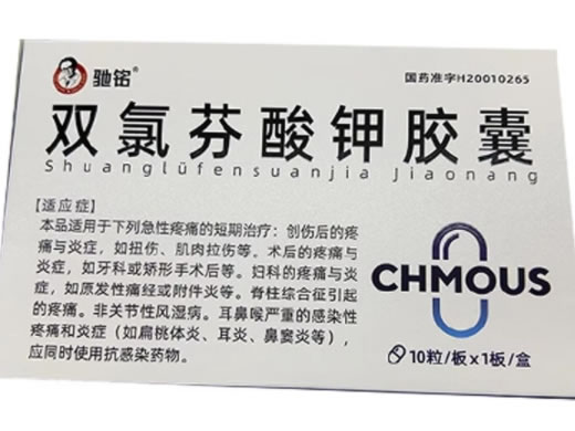 驰铭双氯芬酸钾胶囊招商代理 10粒