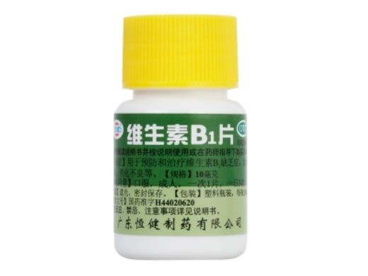 恒健维生素B1片招商代理 100片 恒健制药