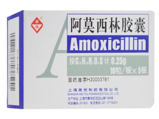 阿莫西林胶囊招商代理 :阿莫西林胶囊 0.25g*50s 上海美优制药