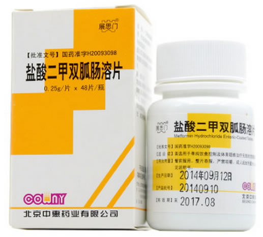 展思门盐酸二甲双胍肠溶片招商代理 48片 中惠药业