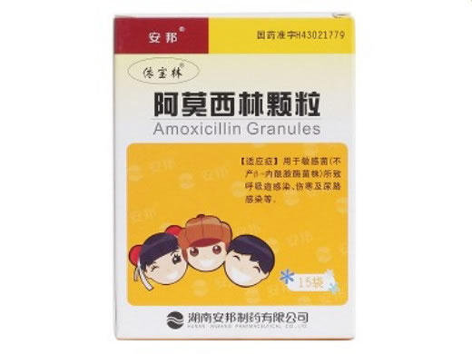 阿莫西林颗粒招商代理 :阿莫西林颗粒 0.125克*15袋 湖南安邦制药