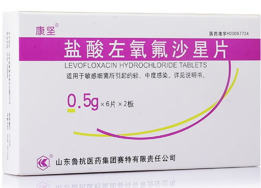 康坚盐酸左氧氟沙星片招商代理 12片 康坚