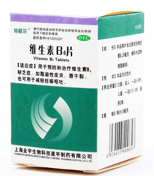 格特尔维生素B6片招商代理 120片 遂平制药