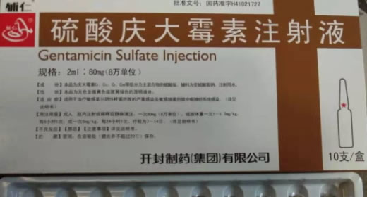 硫酸庆大霉素注射液招商代理 2ml:8万单位*10支 开封制药