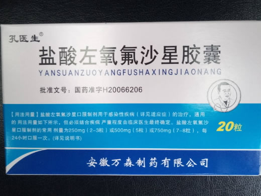孔医生盐酸左氧氟沙星胶囊招商代理 20粒