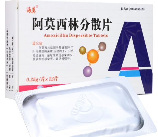 海莫阿莫西林分散片招商代理 12片 海口市制药厂