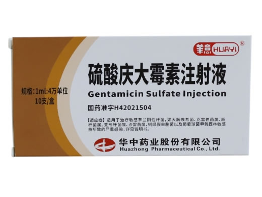 硫酸庆大霉素注射液招商代理 10支 华中药业