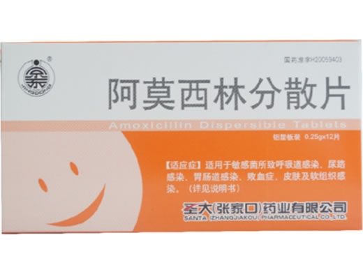 阿莫西林分散片招商代理 12片 圣大(张家口)药业