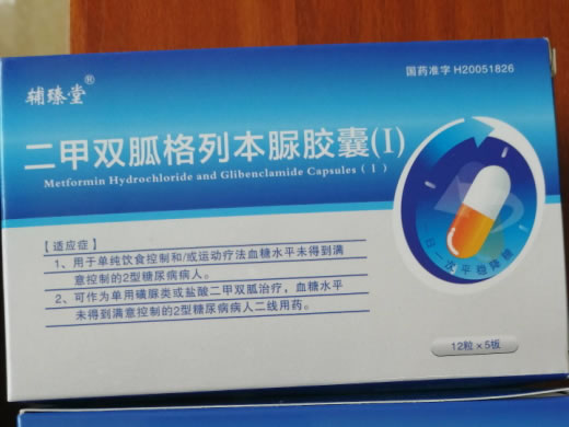 辅瑧堂二甲双胍格列本脲胶囊(Ⅰ)招商代理 12粒*5板