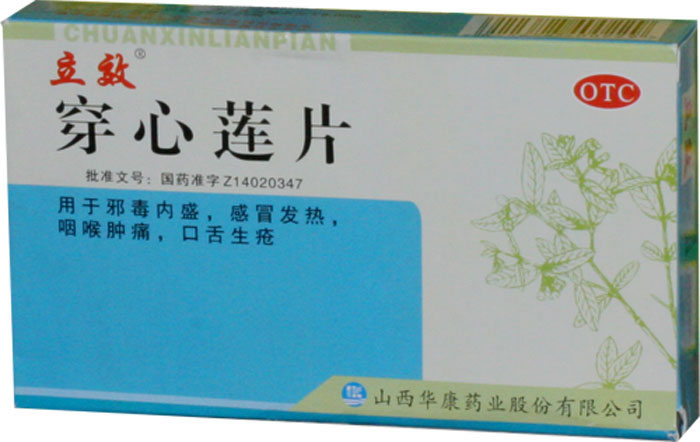 穿心莲片招商代理 :穿心莲片 12片*2板 山西华康药业