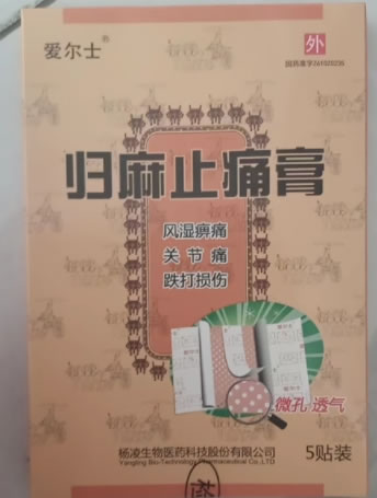 爱尔士归麻止痛膏招商代理 5贴
