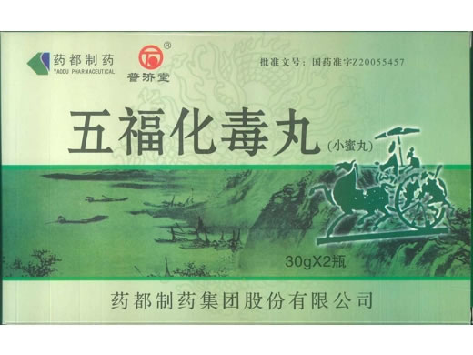 普济堂五福化毒丸招商代理 30g*2瓶 药都制药