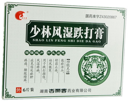 雄仁堂少林风湿跌打膏招商代理 6片装