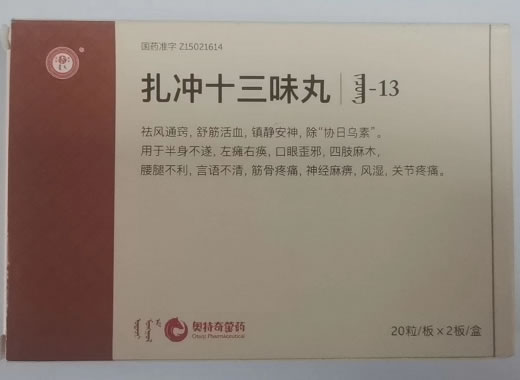 扎冲十三味丸招商代理 40粒 中蒙制药