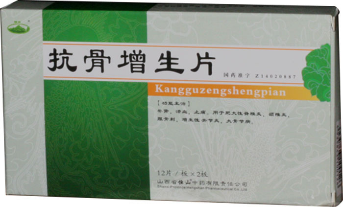 抗骨增生片招商代理 :抗骨增生片　24片 山西省恒山中药