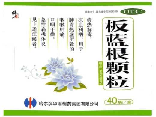 修正板蓝根颗粒招商代理 40袋 哈尔滨华雨制药