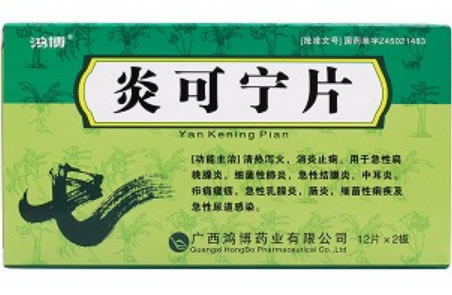 炎可宁片招商代理 :炎可宁片 24片 广西鸿博药业