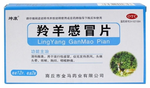 坤康羚羊感冒片招商代理 12片*2板 商丘市金马药业