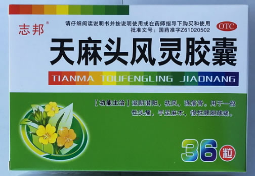 志邦天麻头风灵胶囊招商代理 36粒