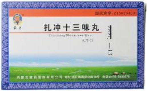 扎冲十三味丸招商代理 :扎冲十三味丸 20丸 内蒙古蒙药