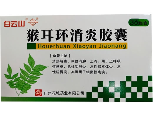 白云山/花城猴耳环消炎胶囊招商代理 36粒