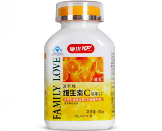 康琪100唯素牌维生素C咀嚼片招商代理 1g*100片