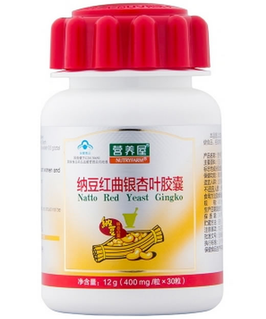 营养屋R纳豆红曲银杏叶胶囊招商代理 30粒