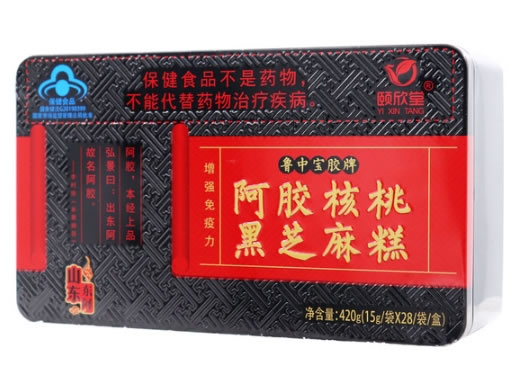 颐欣堂鲁中宝胶牌阿胶核桃黑芝麻糕招商代理 28袋