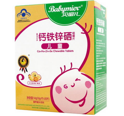 鑫福来牌钙铁锌硒咀嚼片