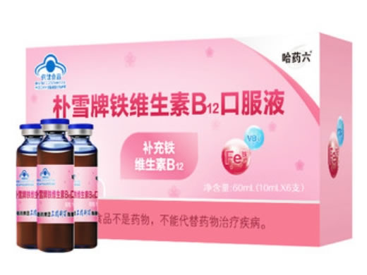哈药六朴雪牌铁维生素B12口服液招商代理 6支 哈药六