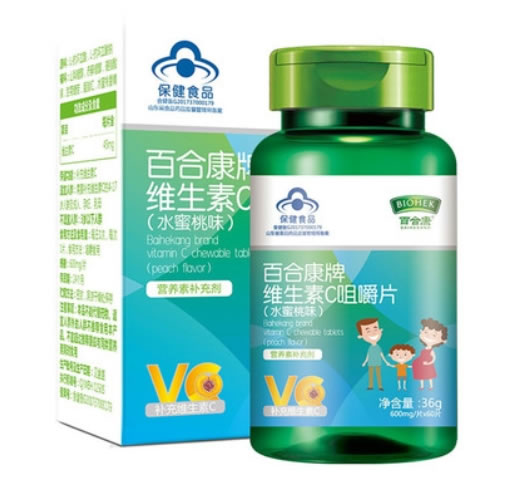 百合康牌维生素C咀嚼片(水蜜桃味)招商代理 