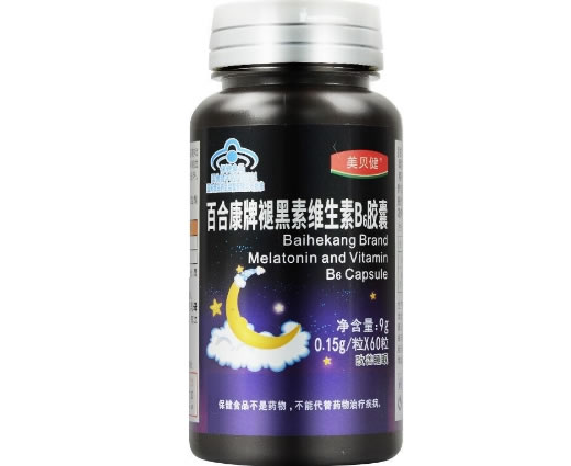 美贝健百合康牌褪黑素维生素B6胶囊招商代理 60粒