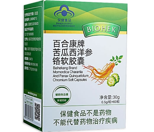 百合康牌苦瓜西洋参铬软胶囊