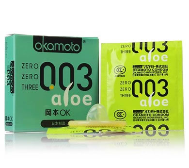 冈本OK避孕套0.03芦荟超薄避孕套招商代理 3只 日本