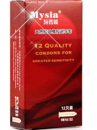 玛西娅 螺纹型天然胶乳橡胶避孕套招商代理 螺纹型 12只