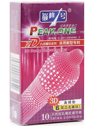 巅峰一号3D凸点螺纹系列高频勃天然胶乳橡胶避孕套招商代理 3D凸点螺纹系列高频勃 10只