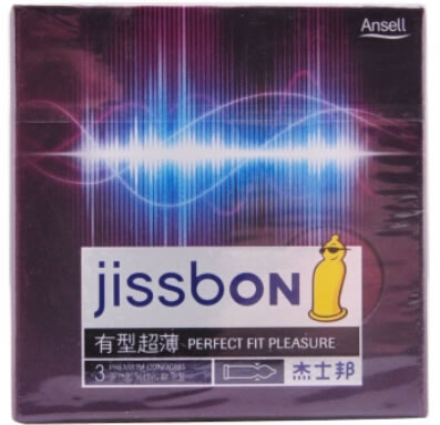 杰士邦有型超薄天然胶乳橡胶避孕套招商代理 3只 泰国