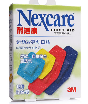 耐适康运动彩亮创口贴招商代理 3M 12片 美国