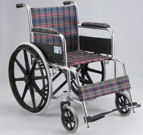 雅德手动轮椅车招商代理 YC2000 红色格子带刹车