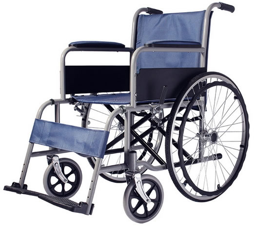 雅德手动轮椅车招商代理 YC3000H 蓝色不带后刹车
