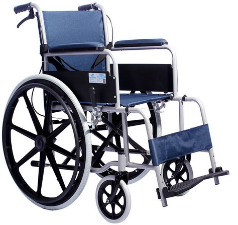 雅德手动轮椅车招商代理 YC3000H 蓝色带后刹车