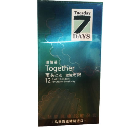 7DAYS天然胶乳橡胶避孕套招商代理 12只