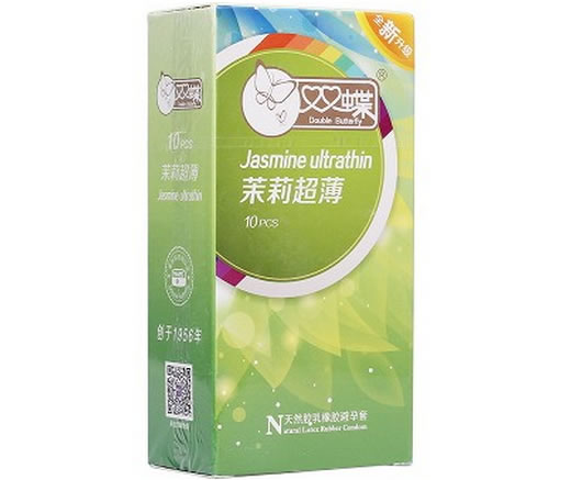 双蝶天然胶乳橡胶避孕套招商代理 茉莉超薄 10只 青岛双蝶
